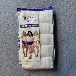 Fruit of the Loom Briefs Womens 10 White Fit Me 5-Pack Cotton Comfort Covered
